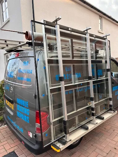 Dr. Glaze van loaded with sealed glass units ready for a day of window repairs